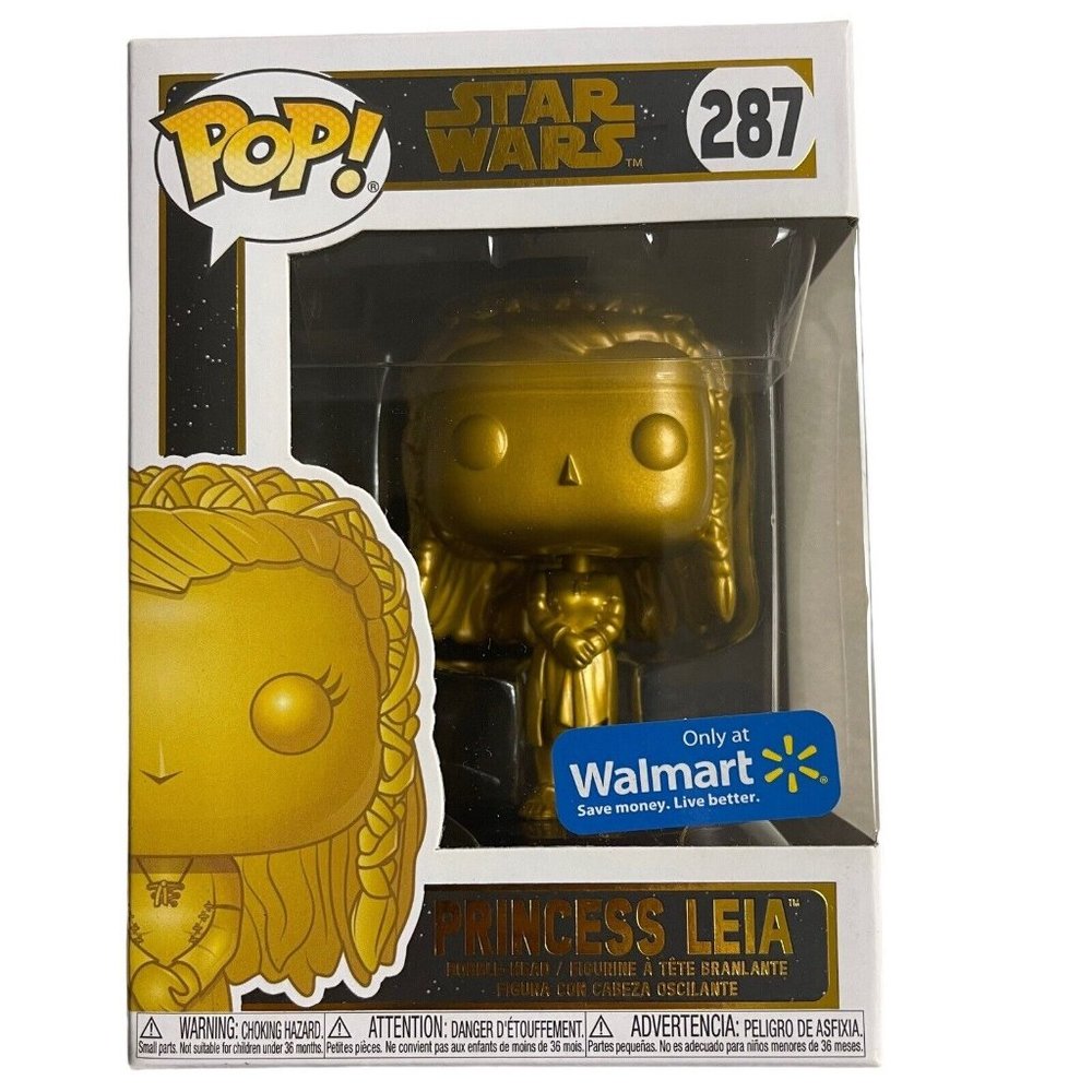 Star Wars Funko Pop Walmart Exclusive GOLD PRINCESS LEIA #287 Exclusive BN NEW